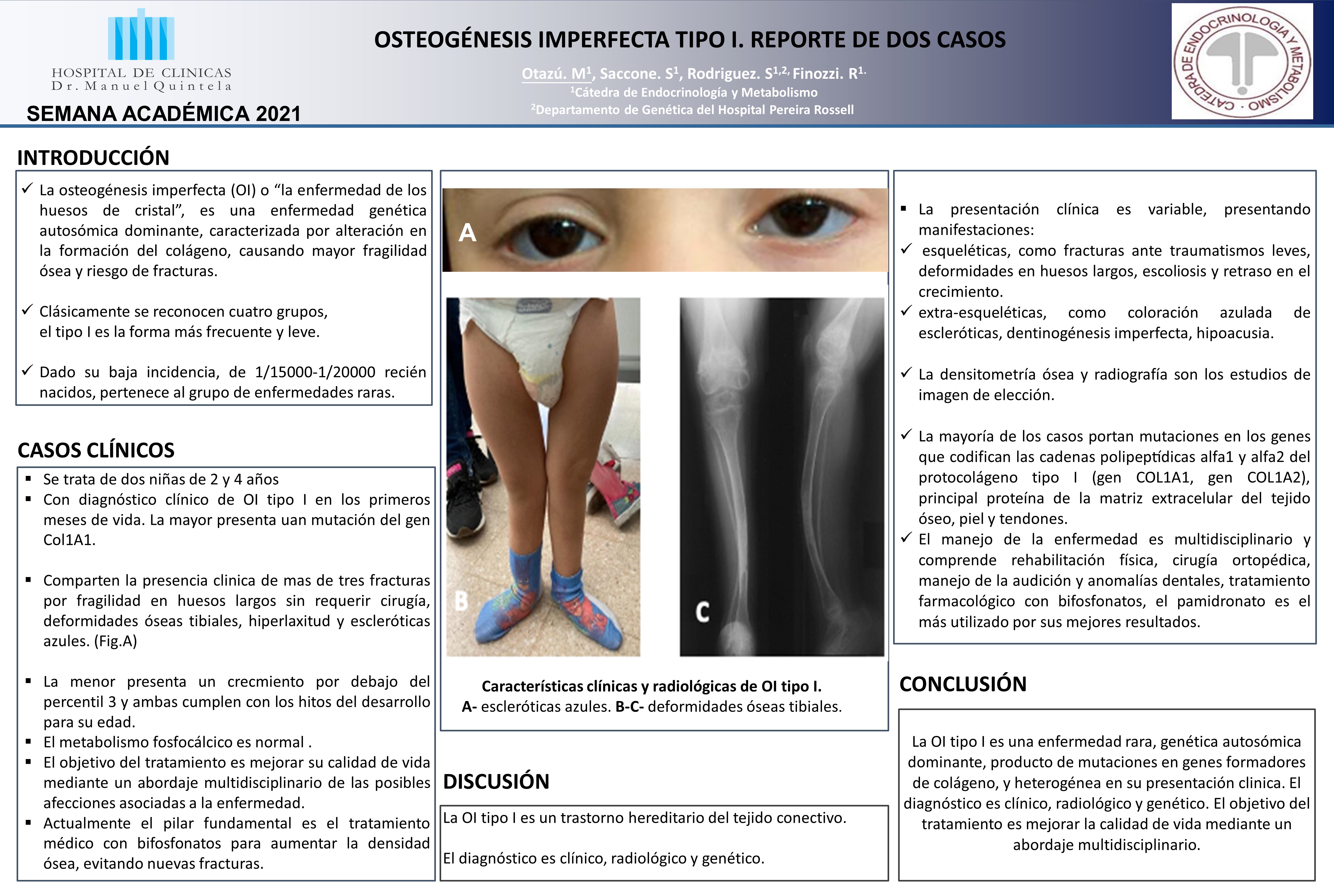 Osteogénesis imperfecta Tipo I. Reporte de dos casos.